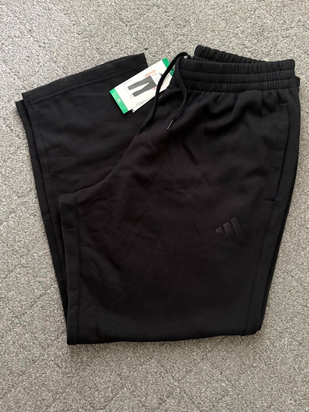 NEW Men's Adidas Pull On Fleece Jogger Sweat Pants - Black - Size XL
